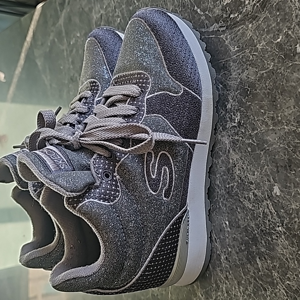 Skechers OG Sparkle Hidden Wedge Heel Fashion Sneakers